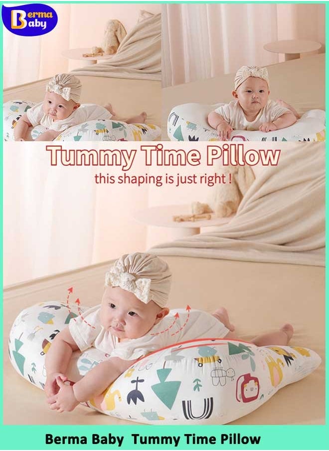Berma Baby وسادة بطن الطفل على شكل حرف U لتدريب الزحف للأطفال حديثي الولادة وسادة مضادة لبصق الحليب  - Image 1