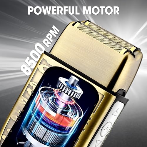 Dumite Electric Shavers for Men,3-Speeds Electric Razor,Head Shavers for Bald Men,Double Foil Beard Trimmer,Barber Supplies Waterproof Shaver, Gifts (Bronze-1) - Image 5