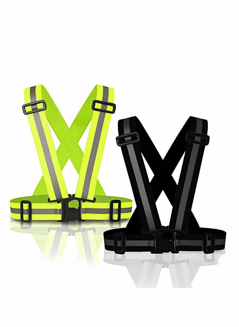 Y&D Reflective Vests 2PCS Lightweight Bright Safety Vest High Visibility Adjustable For Night Running Hiking Cycling Walking Jogging Reflector Men Women Kids  - Image 4
