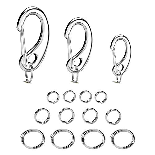 Divoti Pet Tag Quick Clip/Sping-Load Hook Combo for Pet ID Tags - 1 Per Standard/Medium/Large w/Pack of Split Rings - Image 1