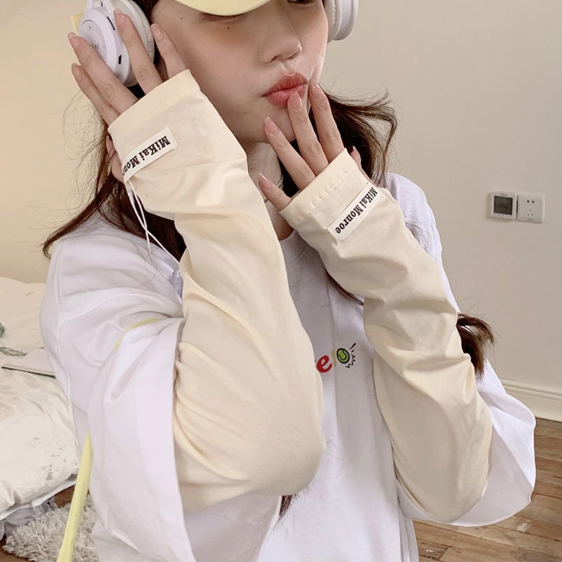 Cotton Sun Protection Arm Sleeves for Women Grey  - Image 5