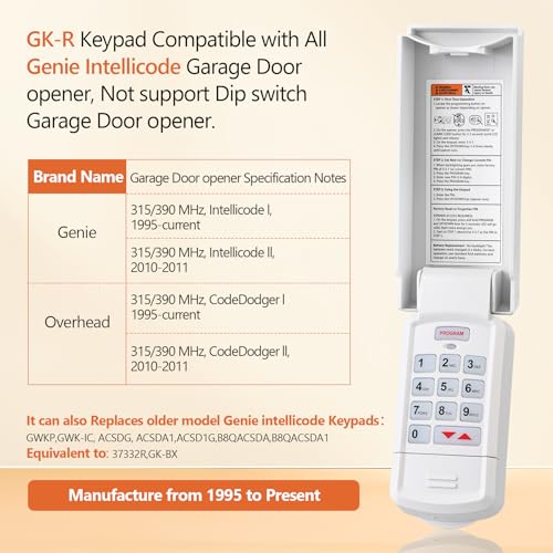 Aooashet for Genie Garage Door Opener Keypad and Remote,Compatible with All Genie/Overhead Garage Door Openers, for Model GK-R 37332R OKP-BX GK-BX - Image 2