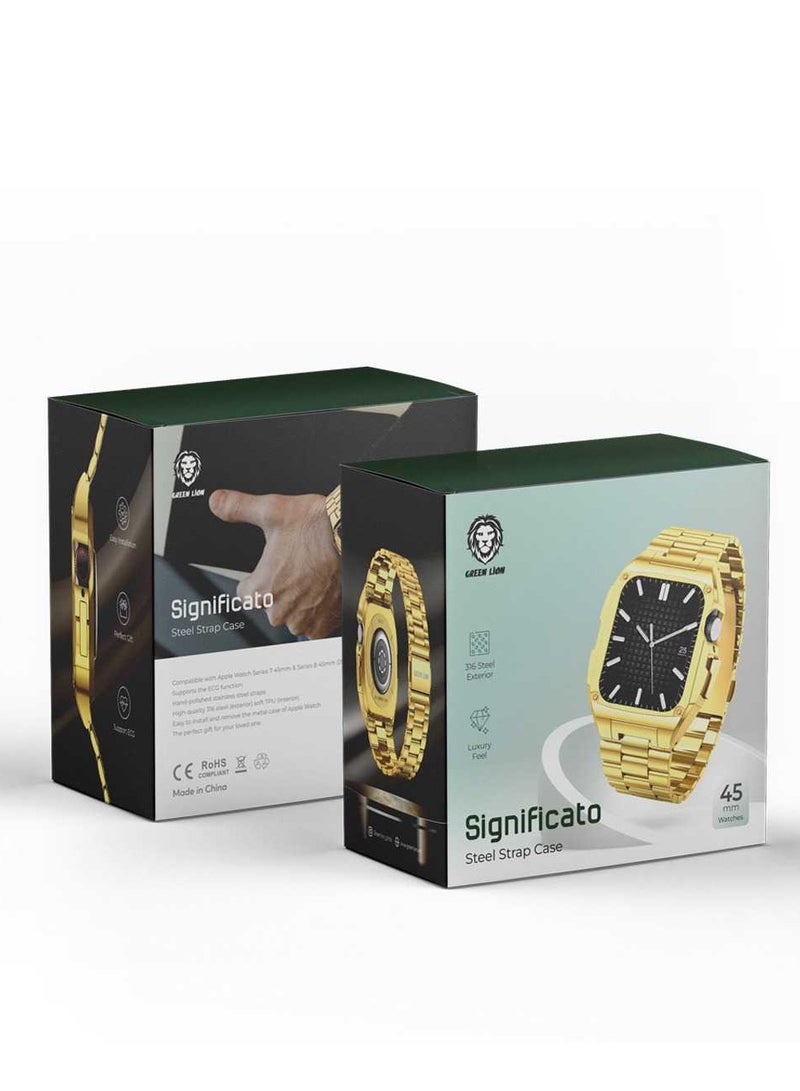 GREEN LION Significato Steel Strap Case Watch 45MM - Gold - Image 2