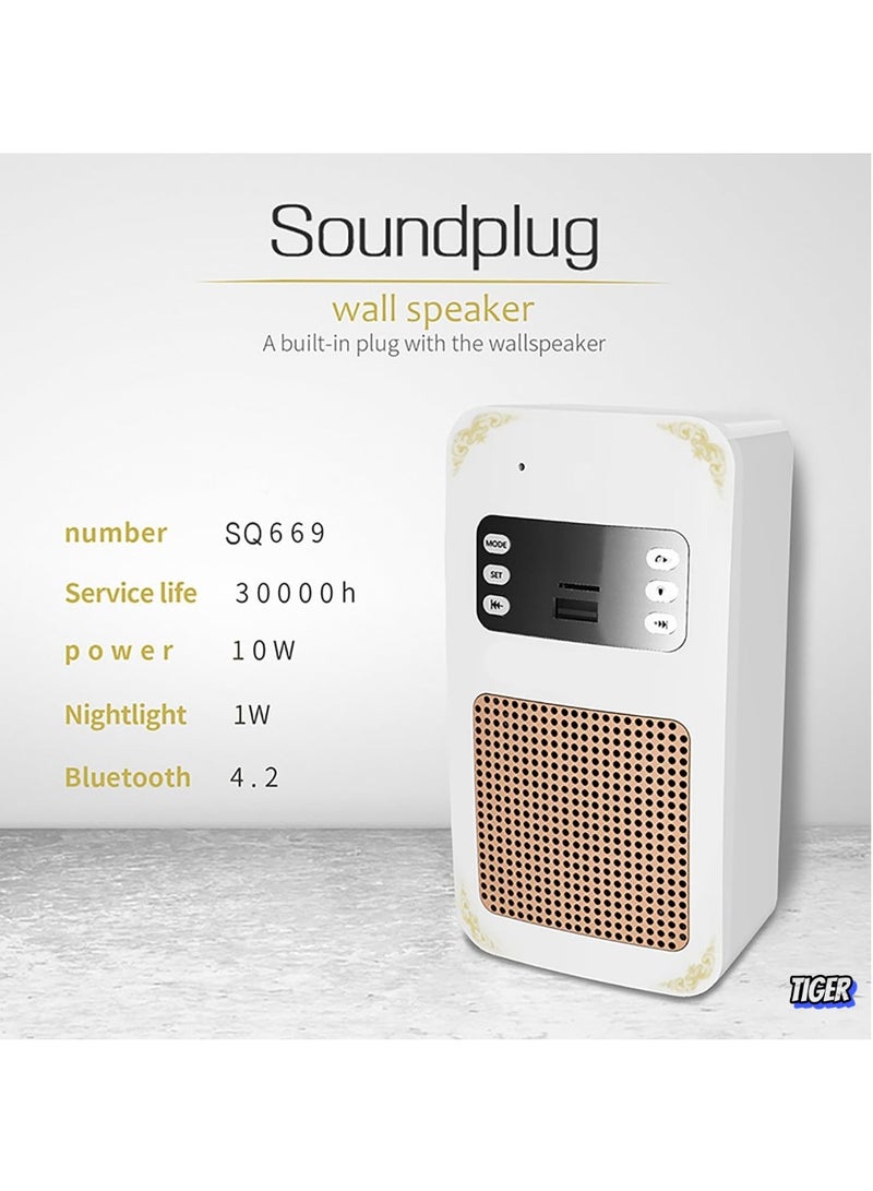 TIGER Qur'an Speaker Remote Lamp – Wall-Mounted Music Player with Remote Control, APP Function, Bluetooth Quran Speaker, LED Lamp for Home, Mosque, and Office Use - Image 2