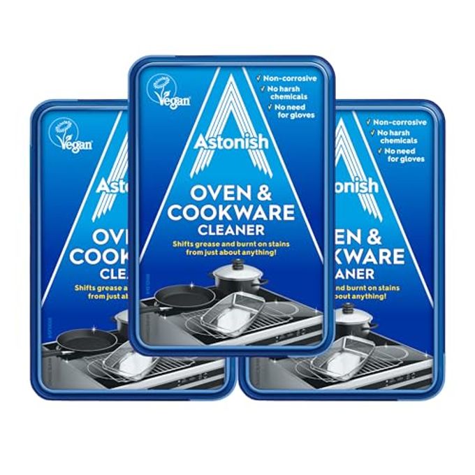 Astonish Oven & Cookware Cleaning Paste For Glass, Appliances, Ceramics, Stovetop & Pyrex All Purpose Kitchen Cleaner Stainless Steel Degreaser Removes Baked On Grease & Grime, 150G Tub (3 Pack) - Image 1