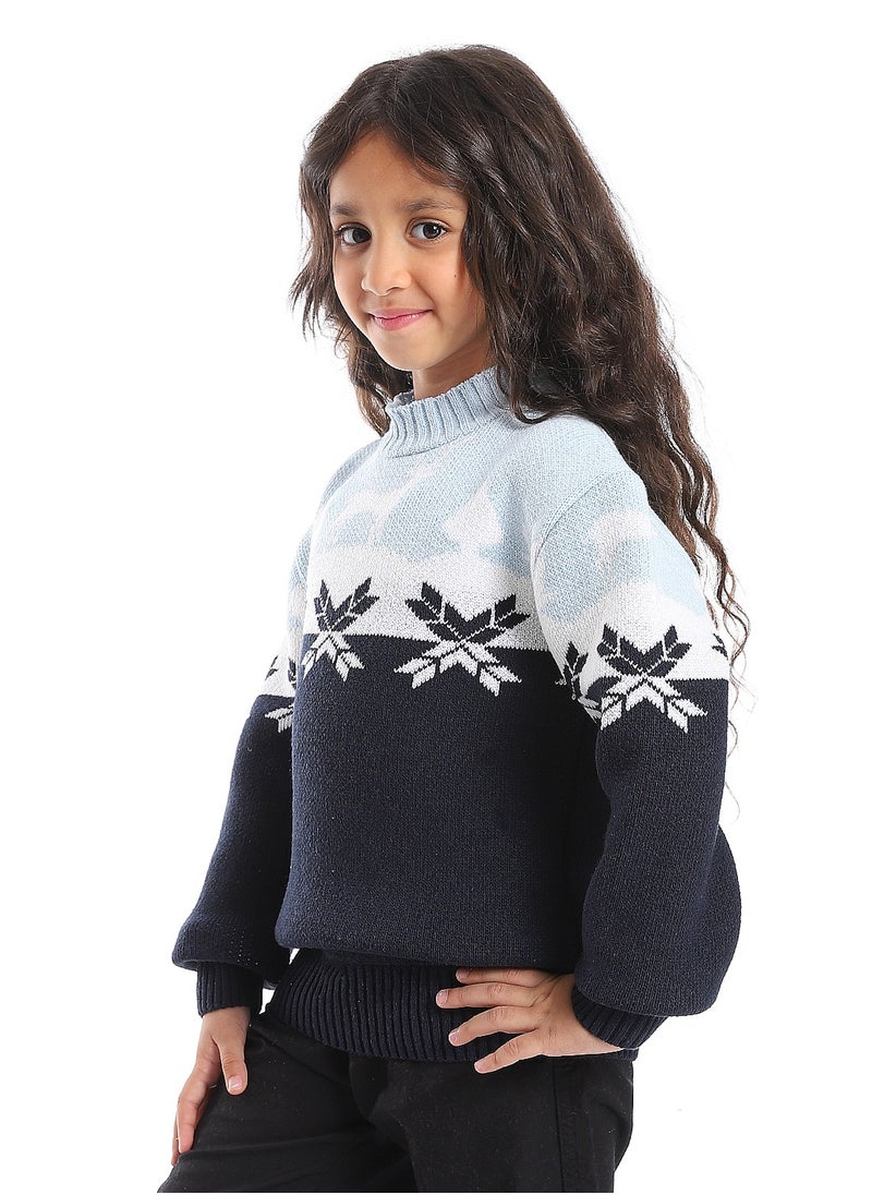 Caesar Girls Wool Pullover With Mutlicolour Design  - Image 4