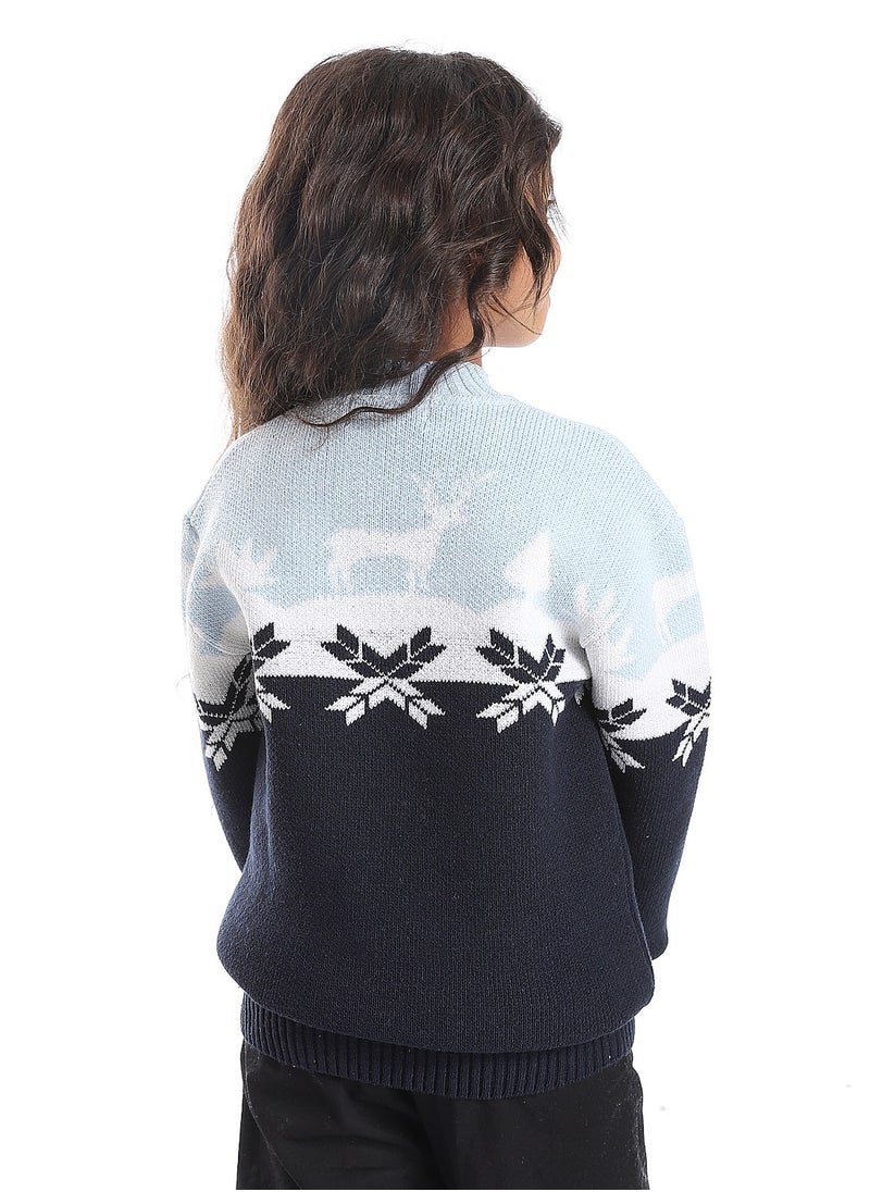 Caesar Girls Wool Pullover With Mutlicolour Design  - Image 2
