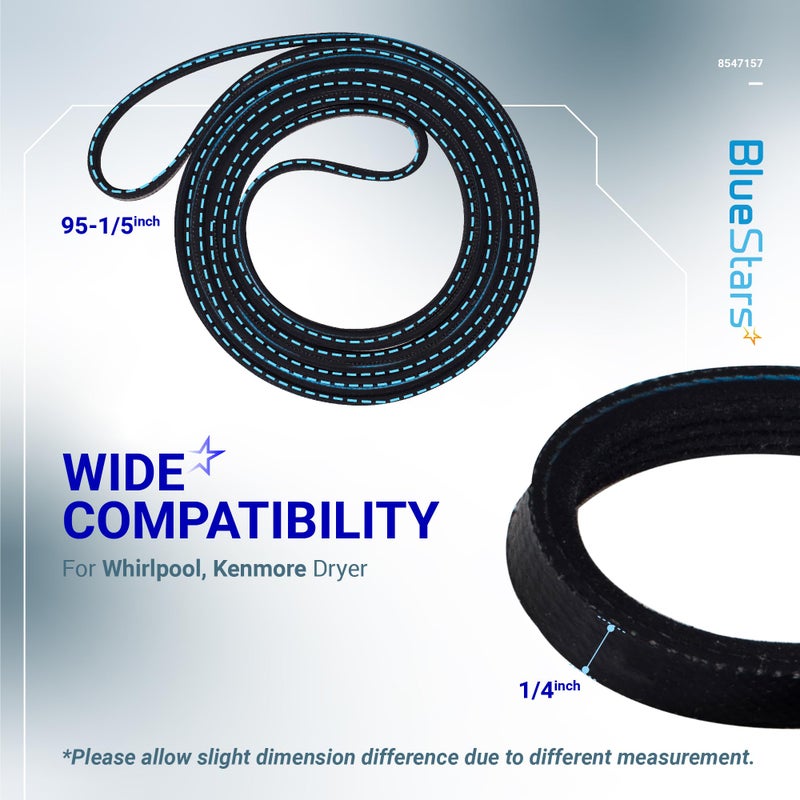 BlueStars Ultra Durable 8547157 Dryer Drum Belt 94 in Replacement Part - Compatible with Whirlpool & Kenmore Dryers - Replaces WP8547157 AP6013152 - Image 2
