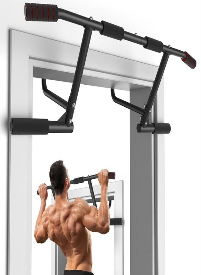 ONETWOFIT Pull Up Bar for Doorway, 440 lbs Heavy Duty Upper Body Fitness Workout Bar for Home Gym Exercise, Multi-Grip Strength Wall Mounted Door Frame Chin-Up Bar for Almost All Doors - Image 1