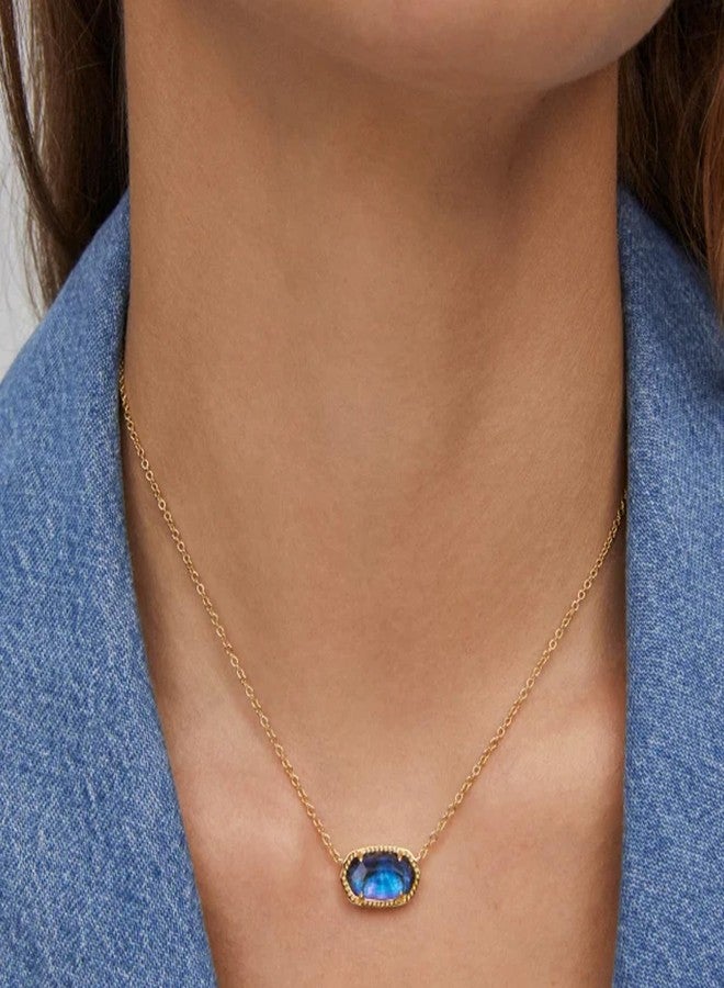 Kendra Scott Elisa Pendant Necklace for Women, Fashion Jewelry, 14k Gold-Plated, One Size, Gold|Brass, Abalone - Image 3