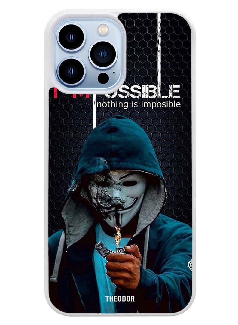 Theodor Protective Case Cover For APPLE IPHONE 14 Pro Max I Am Impossible (White Bumper) - Image 1