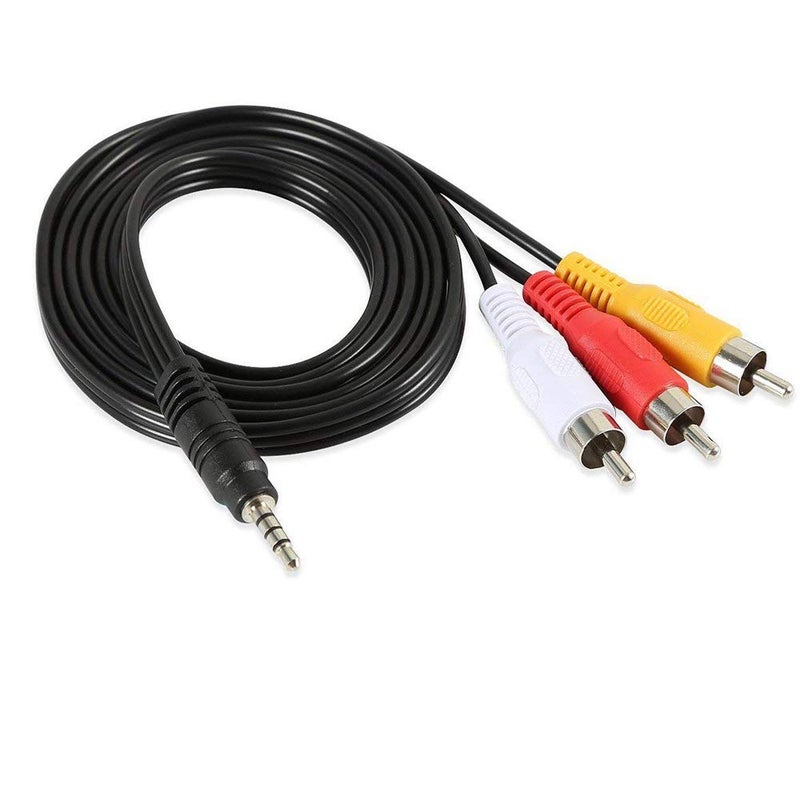 Padarsey 3.5 mm to RCA AV Camcorder Video Cable 3.5mm Male to 3RCA Male Plug Stereo Audio Video AUX Cable for Smartphones,MP3, Tablets,Speakers,Home Theater (3.5 Straight to 3 RCA 1.5m) - Image 4