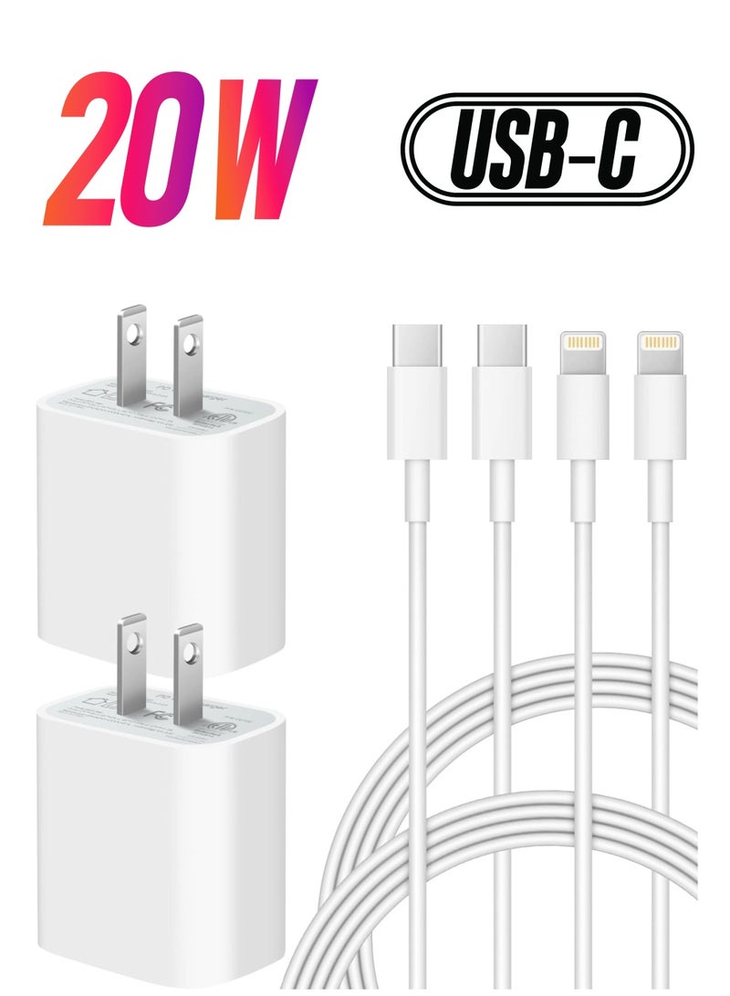 Gravity "iPhone Super Fast Charger ‚Äì 20W USB-C Wall Charger with 6FT Fast Charging Cable, 2-Pack, Compatible with iPhone 14/14 Pro Max/13/13 Pro/1 - Image 1