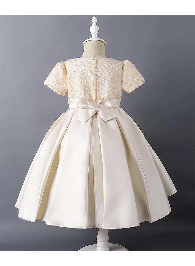 Mark & Mia Mark & Mia Sequin Embellished Short Sleeves Dress - Off-White