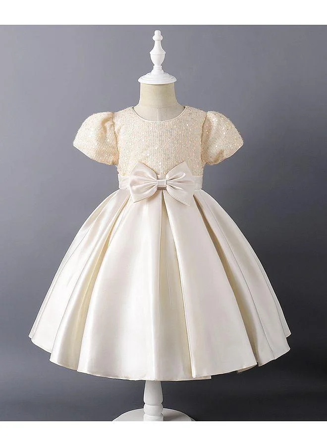 Mark & Mia Mark & Mia Sequin Embellished Short Sleeves Dress - Off-White