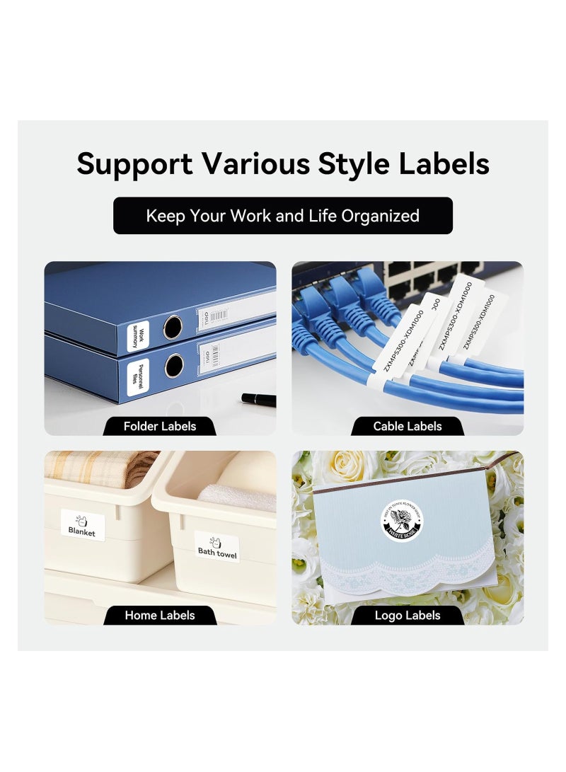 Zikra B1 Label Maker Machine, Thermal Label Printer, Bluetooth Label Maker, 2 Inch Label Maker with 2'' X1.18'' Labels, Supports Ios & Android and Pc, Easy To Use for Office, Home, Business, Holiday Present - Image 3