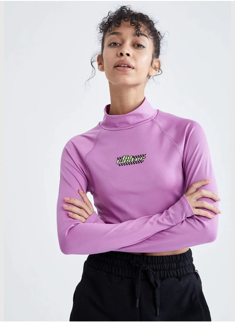 DeFacto Slim Fit Long Sleeve Crop Top