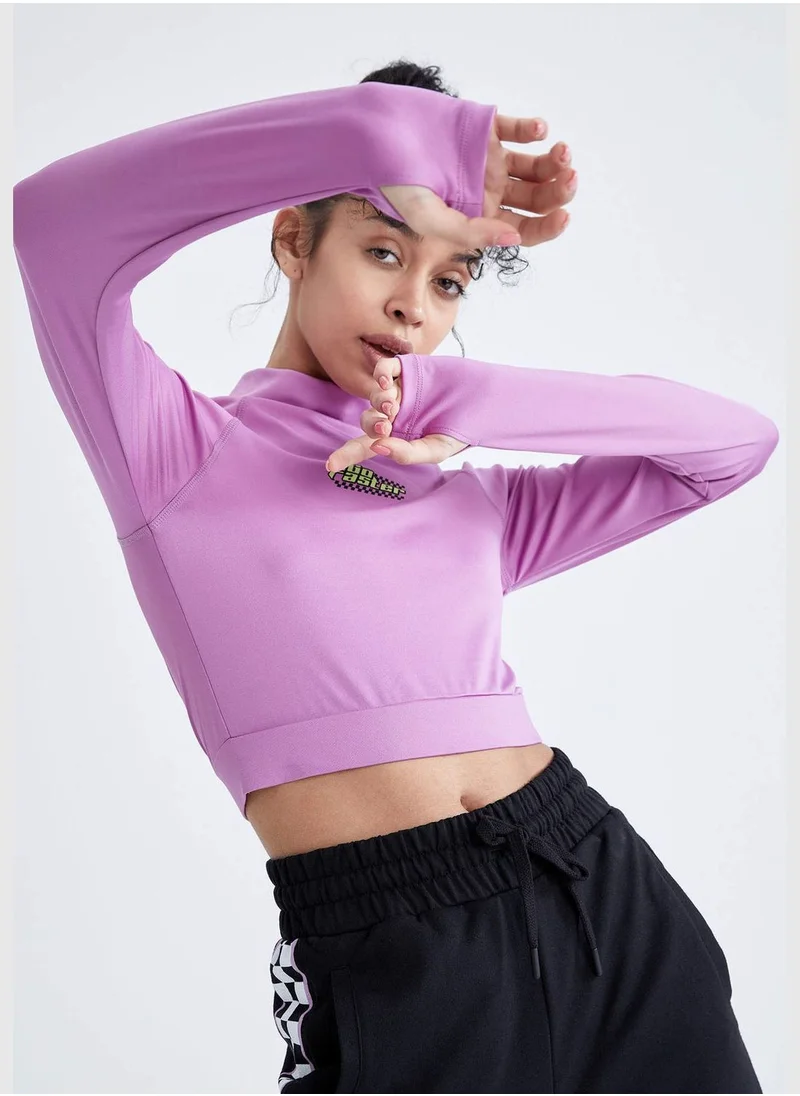 DeFacto Slim Fit Long Sleeve Crop Top