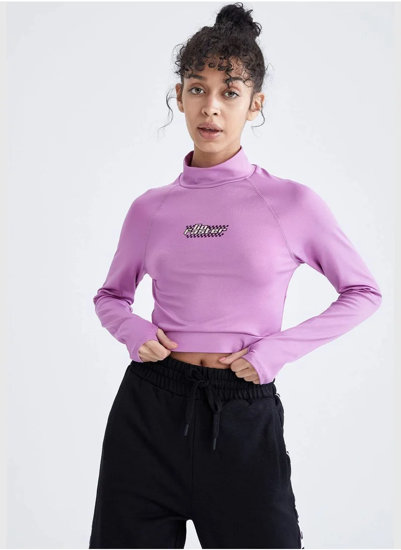 DeFacto Slim Fit Long Sleeve Crop Top