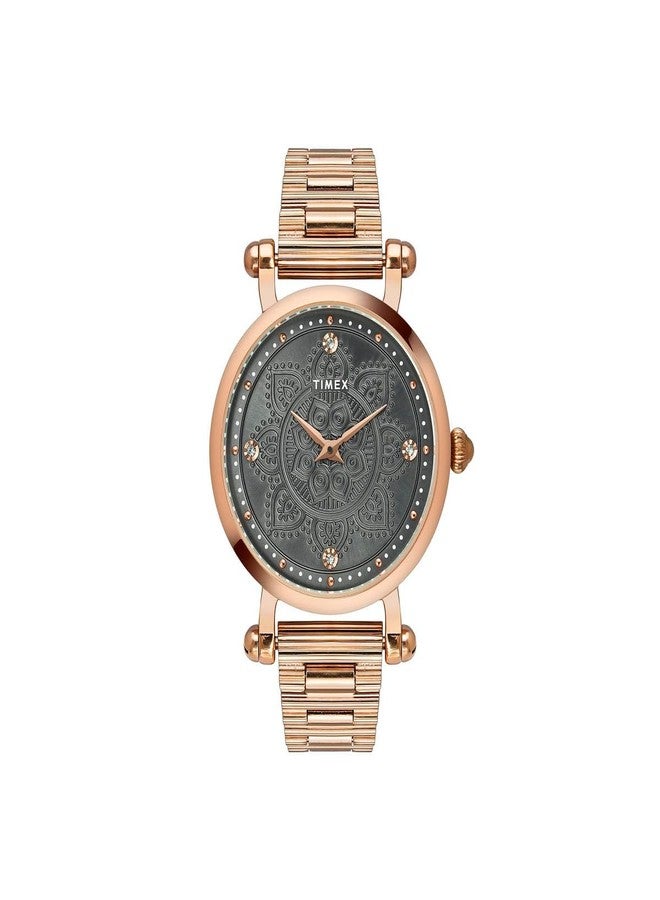 TIMEX Fria Round 35mm Grey Dial Analog Women Watch - TWEL14302 - Image 1