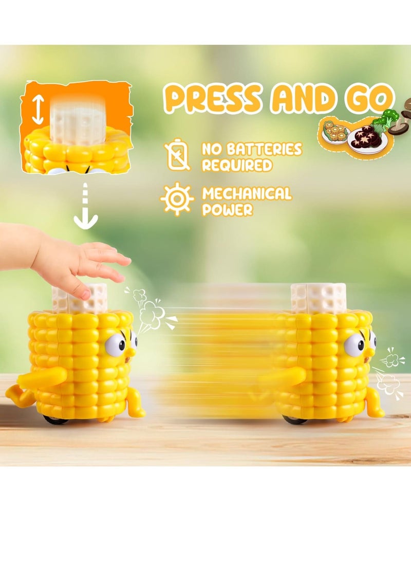 SOLARAE Blind Box Toy, 1Pcs Baby Push Go Friction Power Car Play Vehicles, Cartoon Vegetables Toys Racing Cars, Random Art Toy, Creative Gift, Best Birthday Gifts for Kids (Random Style) - Image 3