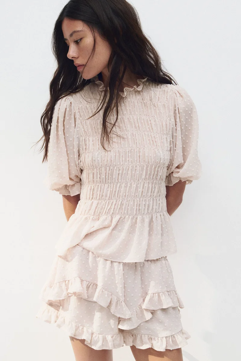 H&M Smocked plumeti blouse