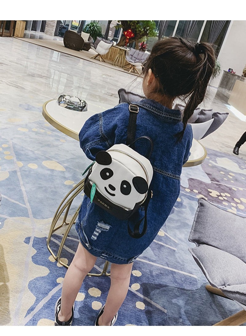 Panda Pattern Backpack Lovely for Women Girls Pu Leather Small Casual Shoulder Daypack Bag Travel Gift School Bag for Women Girls Students