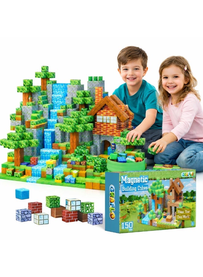 GRAFLO Magnetic Blocks - 150PCS Magnets Cubes, Magnetic Building Blocks STEM Montessori Sensory Toys for 3 4 5 6 7 8-13 Year Old Boys Girls Birthday for Kids - Image 1