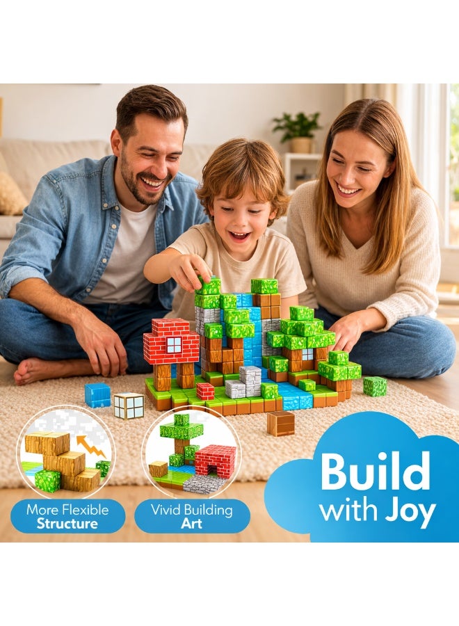 GRAFLO Magnetic Blocks - 150PCS Magnets Cubes, Magnetic Building Blocks STEM Montessori Sensory Toys for 3 4 5 6 7 8-13 Year Old Boys Girls Birthday for Kids - Image 3