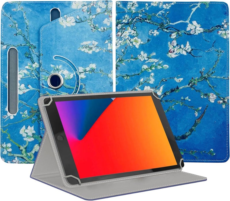 EKAM Universal Stand Folio Case Cover for All 7" Tablets, (Fire 7 tablet, Lenovo Tab M7 7 inch) Galaxy Tab E 7.0/ Tab A 7.0/ Oasis/Lenovo/RCA Voyager and More 6.5-7.5 inch Tablet (Bloosom) - Image 1