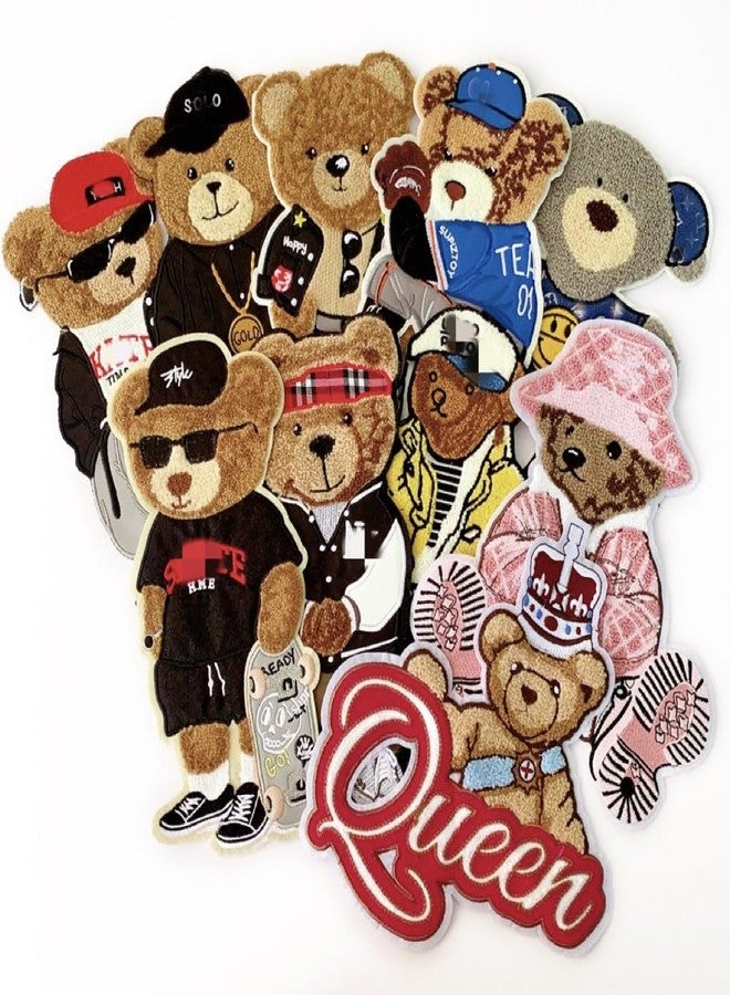 JRYYR 22cm*26cm Pink Bear Embroidery Patch, Applique, Cartoon Animal Chenille Patch Applique, Suitable for Decorative Clothing, Sweater, Home Textile, Backpack Patch, Applique. (Style 2) - Image 2