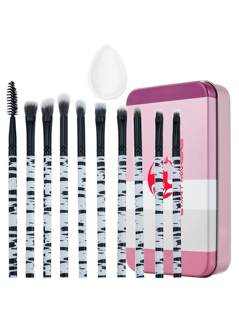 12-Piece Makeup Accessory Kit White/Black/Pink - Image 1