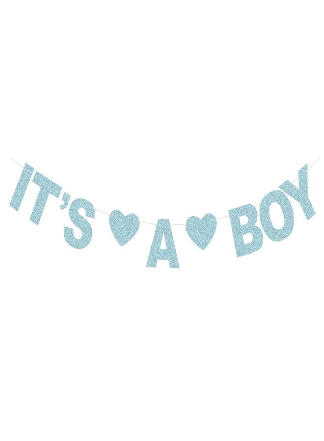 Giuffi Glittery IT'S A BOY Banner for Gender Reveal Party Baby Shower Supply Boy Birthday Decorations Paper Sign - Blue - Image 1