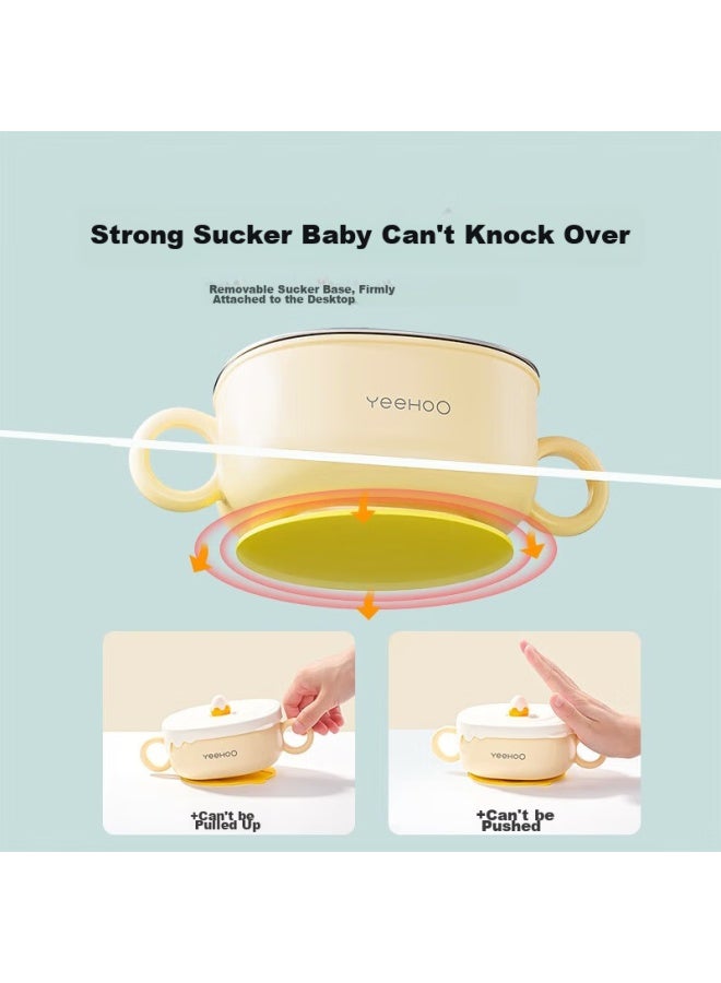 Yeehoo Baby Food Bowl, Infant-specific Small Bowl, Anti-fall And Anti-scalding, Children's Eating Utensil, 316 Stainless Steel Suction Cup Tableware - Image 3