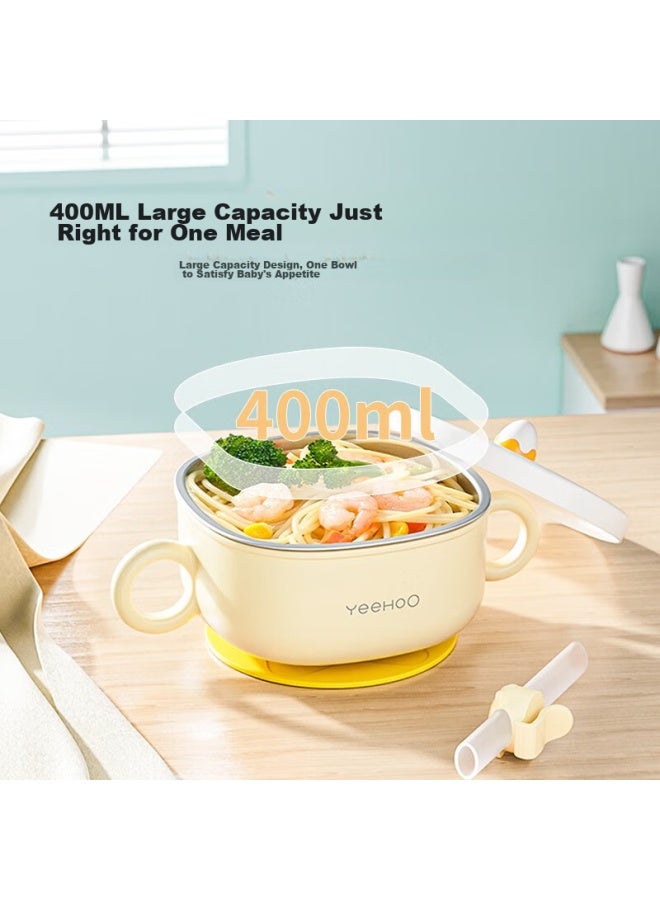 Yeehoo Baby Food Bowl, Infant-specific Small Bowl, Anti-fall And Anti-scalding, Children's Eating Utensil, 316 Stainless Steel Suction Cup Tableware - Image 4