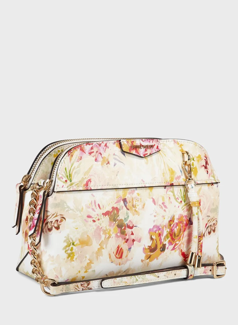 NINE WEST Printed Zip Closure Crossbody
