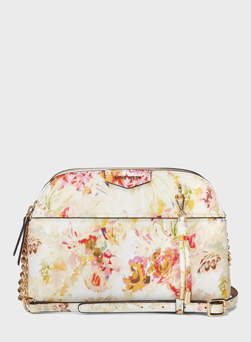NINE WEST Printed Zip Closure Crossbody