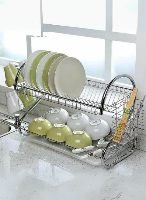 Silver dish drying rack