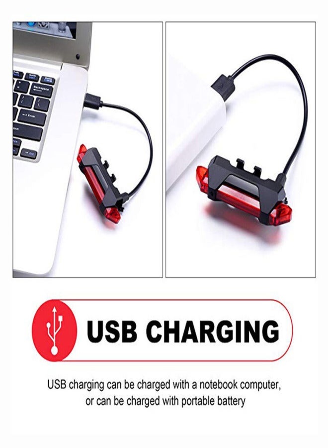 أضواء خلفية للدراجات قابلة لإعادة الشحن عبر منفذ USB، أضواء خلفية للدراجات الجبلية والطرق، أضواء تحذيرية للدراجات، أضواء خلفية للقيادة الليلية - Image 5