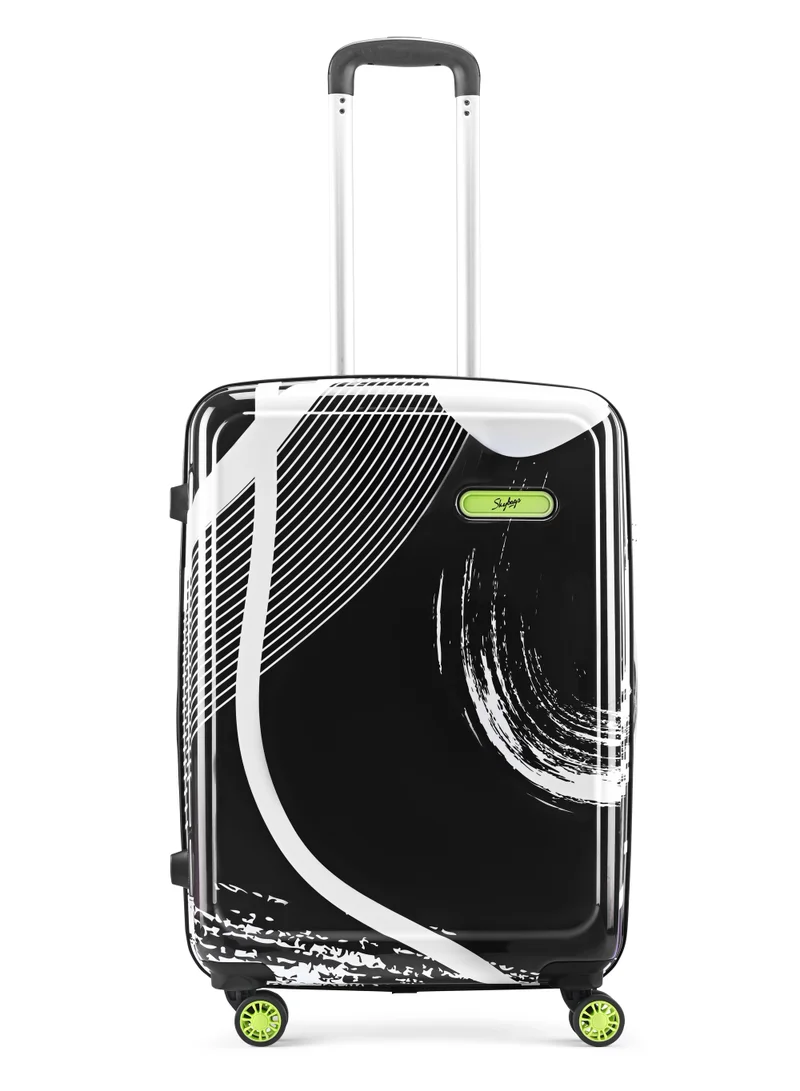 Skybags SPLASH Check-in 24 Inch Polypropylene(PP), 4 Spinner Double Wheel Trolley Bags for Travel, Hard Case Lightweight Bag with TSA Lock, Tough Suitcase for Travel (Medium), Black