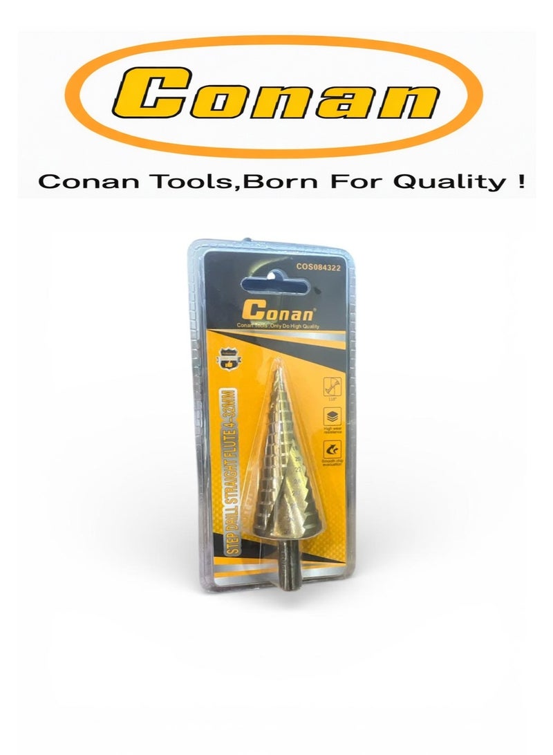 Conan 2PCS CONAN Straight Flute Step Drill Bits Set for Metal Drilling – Multi Sizes – Model 2PC-COS084322-COS084401 - Image 3