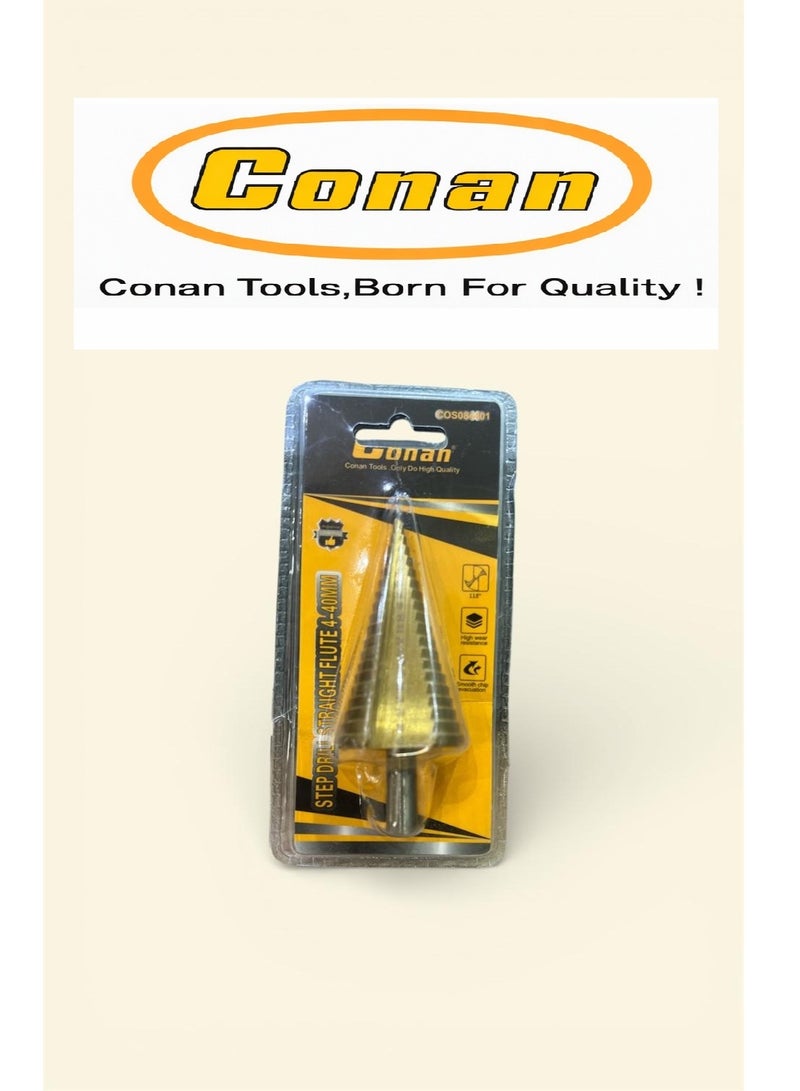 Conan 2PCS CONAN Straight Flute Step Drill Bits Set for Metal Drilling – Multi Sizes – Model 2PC-COS084322-COS084401 - Image 4