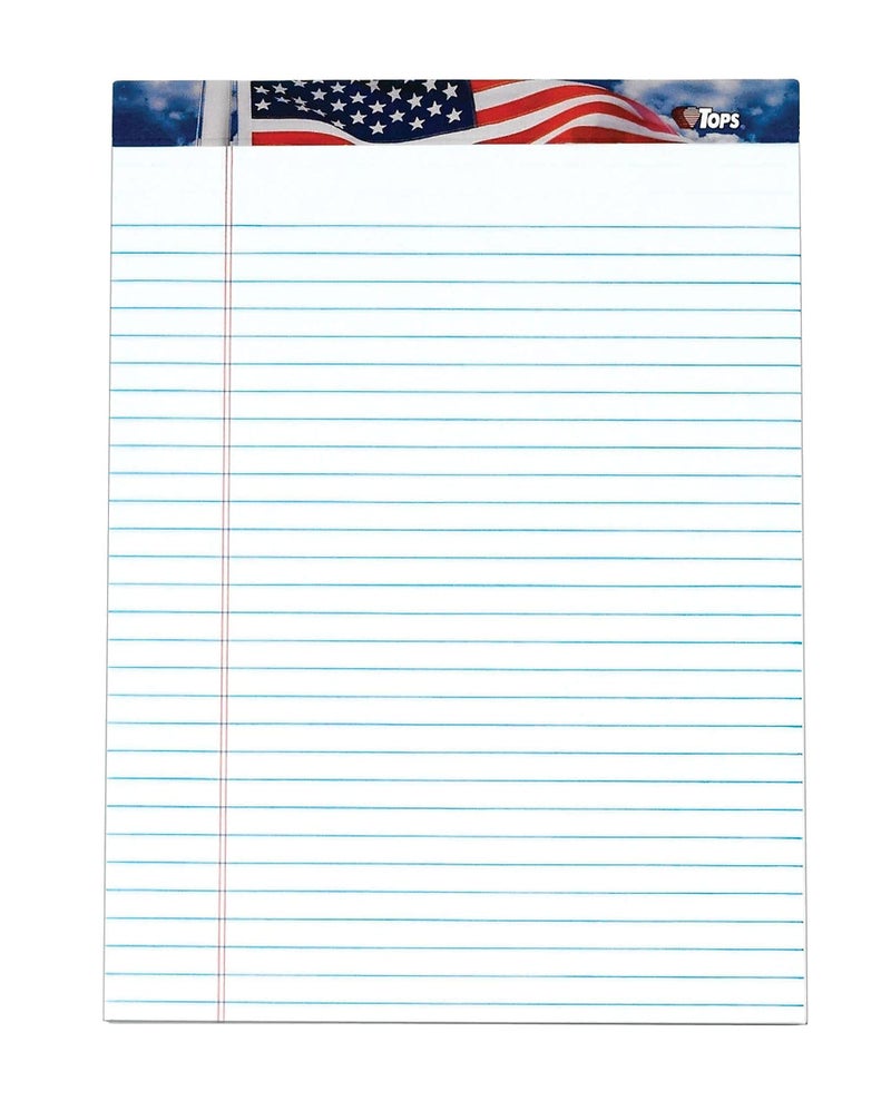 TOPS 75111 American Pride Writing Pad, Legal/Wide, 8 1/2 x 11 3/4, White, 50 Sheets (Pack of 12) - Image 3