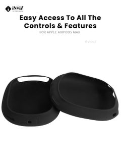 INEIX Soft Silicone Case Cover For Apple AirPods Max - Black  - Image 3