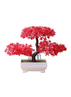 Generic Artificial Bonsai Pine Potted Plant Red 