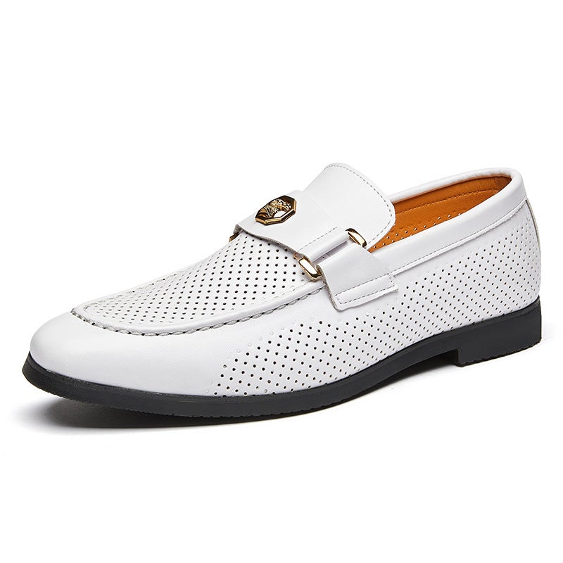 Men'S Shoes, Large Size Men'S Breathable Leather Shoes, Men'S Style Slip-On Loafers, Business Casual Shoes - Image 1