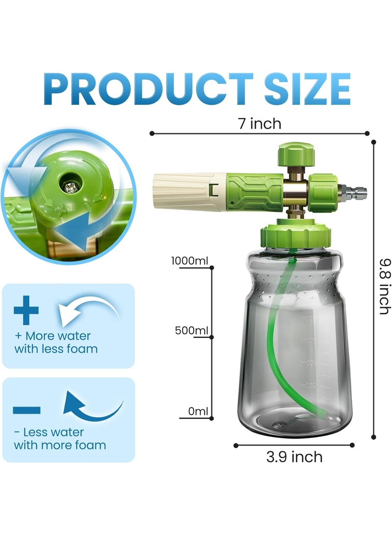 Arabest Foam Cannon for Pressure Washer, Upgraded Wide Mouth Snow Foam Cannon for Car Wash, Adjustable Thick Portable Car Wash Sprayer with 1/4" Quick Connector, Additional 1.1 mm Orifice Nozzle - Image 5