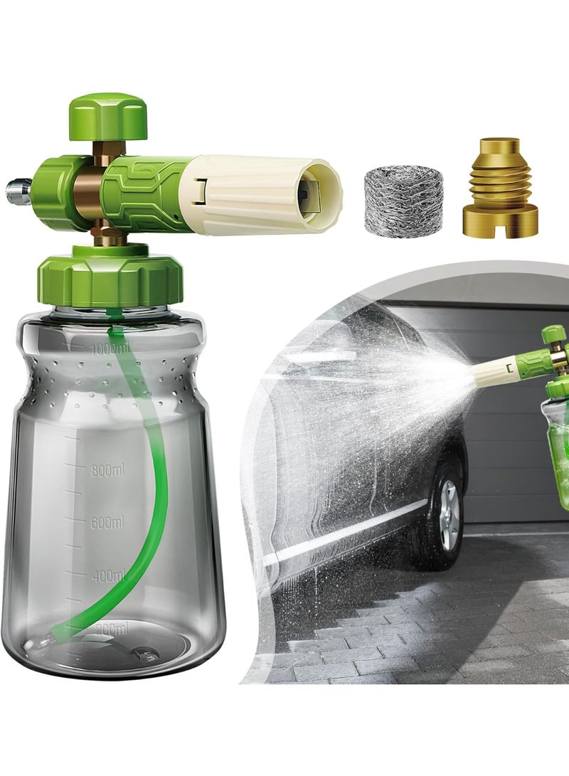 Arabest Foam Cannon for Pressure Washer, Upgraded Wide Mouth Snow Foam Cannon for Car Wash, Adjustable Thick Portable Car Wash Sprayer with 1/4" Quick Connector, Additional 1.1 mm Orifice Nozzle - Image 1