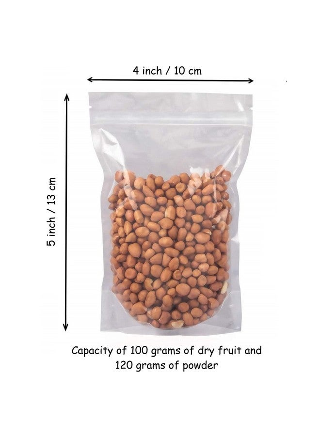 Shudh Online Stand Up Zipper Pouch Transparent 50 Pieces (80gm-120gm capacity) - Resealable Plastic Zip lock Food Grade bag for Packing, Storage (Small, 10cm x 13cm) - Image 2
