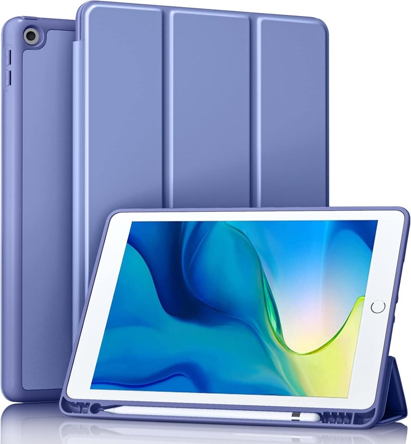 Akkerds Case Compatible with iPad 10.2 Inch 2021/2020/2019, for iPad 9th/8th/7th Generation Case with Pencil Holder, Protective Cover with Soft TPU Back, Auto Sleep/Wake, BluePurple - Image 1